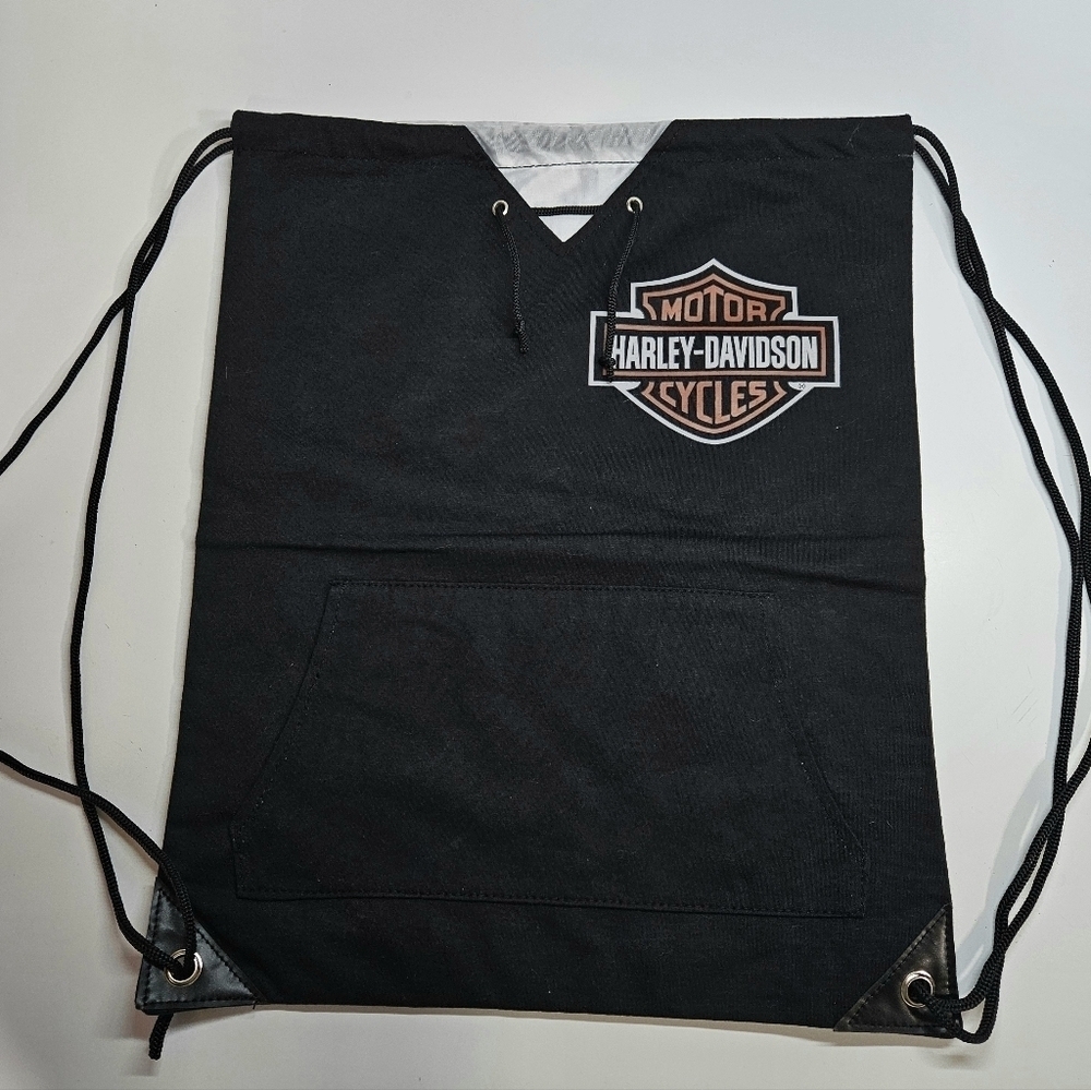 Harley-Davidson T-Shirt Style Lightweight Drawstring Backpack Biker